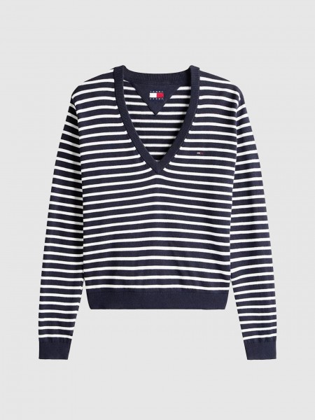 Camisola Tommy Jeans Mulher Tjw Essential Vneck Sweater Ext