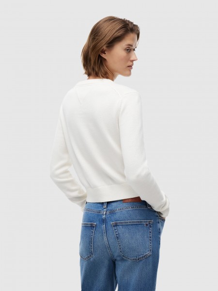 Camisola Tommy Jeans Mulher Tjw Flag Crew Neck Sweater Ext