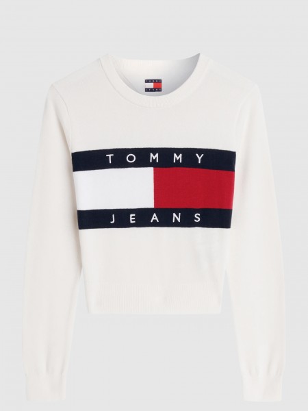 Camisola Tommy Jeans Mulher Tjw Flag Crew Neck Sweater Ext