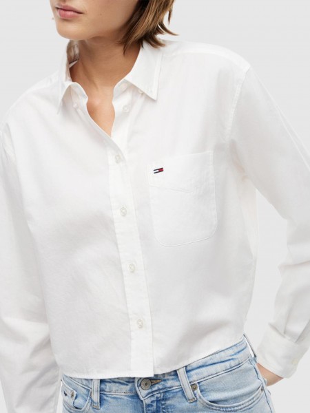 Shirt Woman White Tommy Jeans