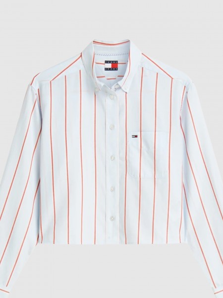 Camisa Tommy Jeans Mulher Tjw Rlx Crop Shirt