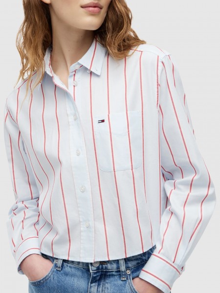 Camisa Tommy Jeans Mulher Tjw Rlx Crop Shirt