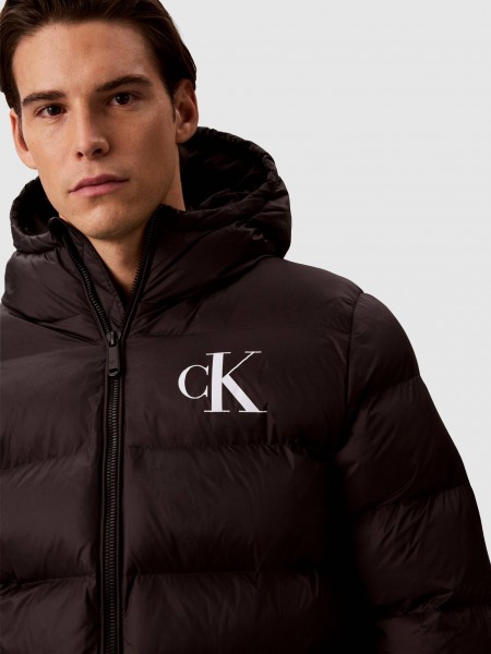 Kispo Calvin Klein Homem Ls Ltwt Nylon Padded Hooded Puff