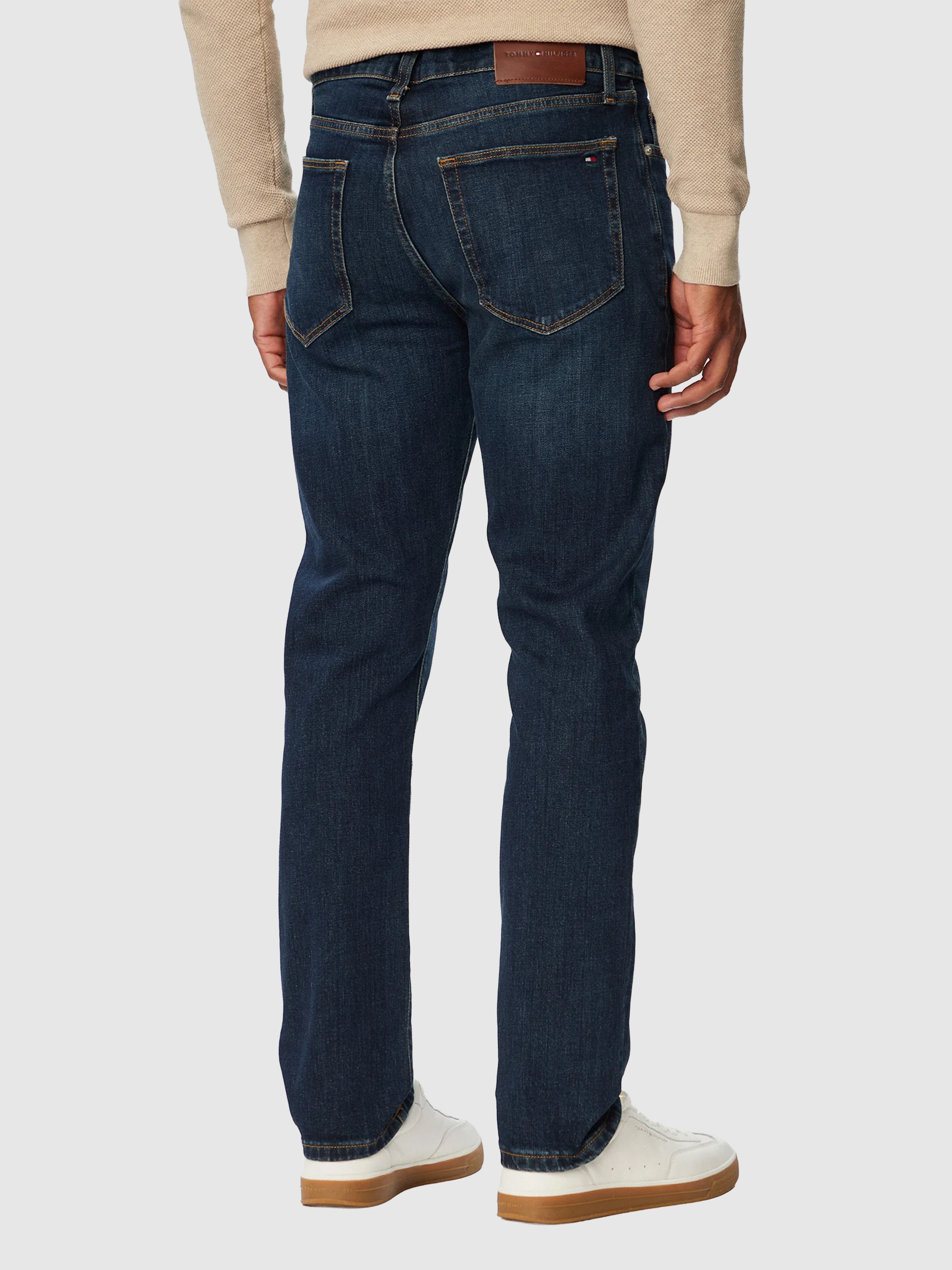 Jeans Tommy Hilfiger Homem Slim Straight Denton Tex Blue