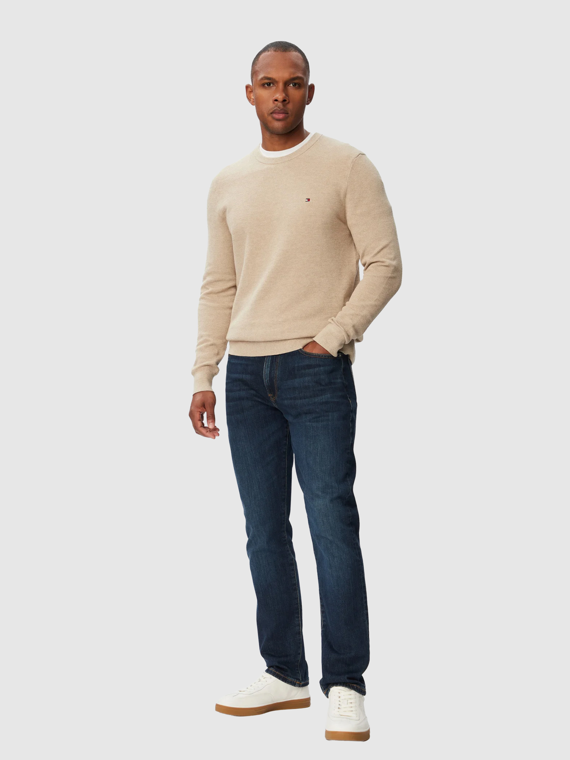 Jeans Tommy Hilfiger Homem Slim Straight Denton Tex Blue