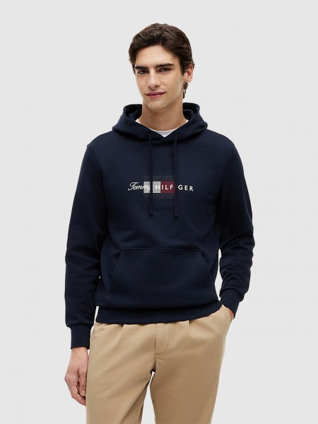 Sweatshirt Tommy Hilfiger Homem Script Flag Hoodie