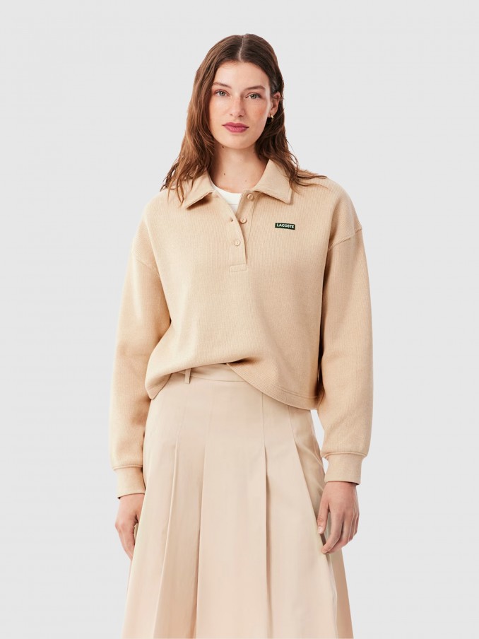 Sweatshirt Woman Beige Lacoste