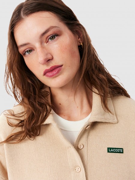 Sweatshirt Woman Beige Lacoste
