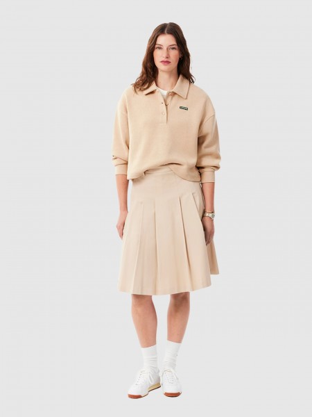 Sweatshirt Woman Beige Lacoste