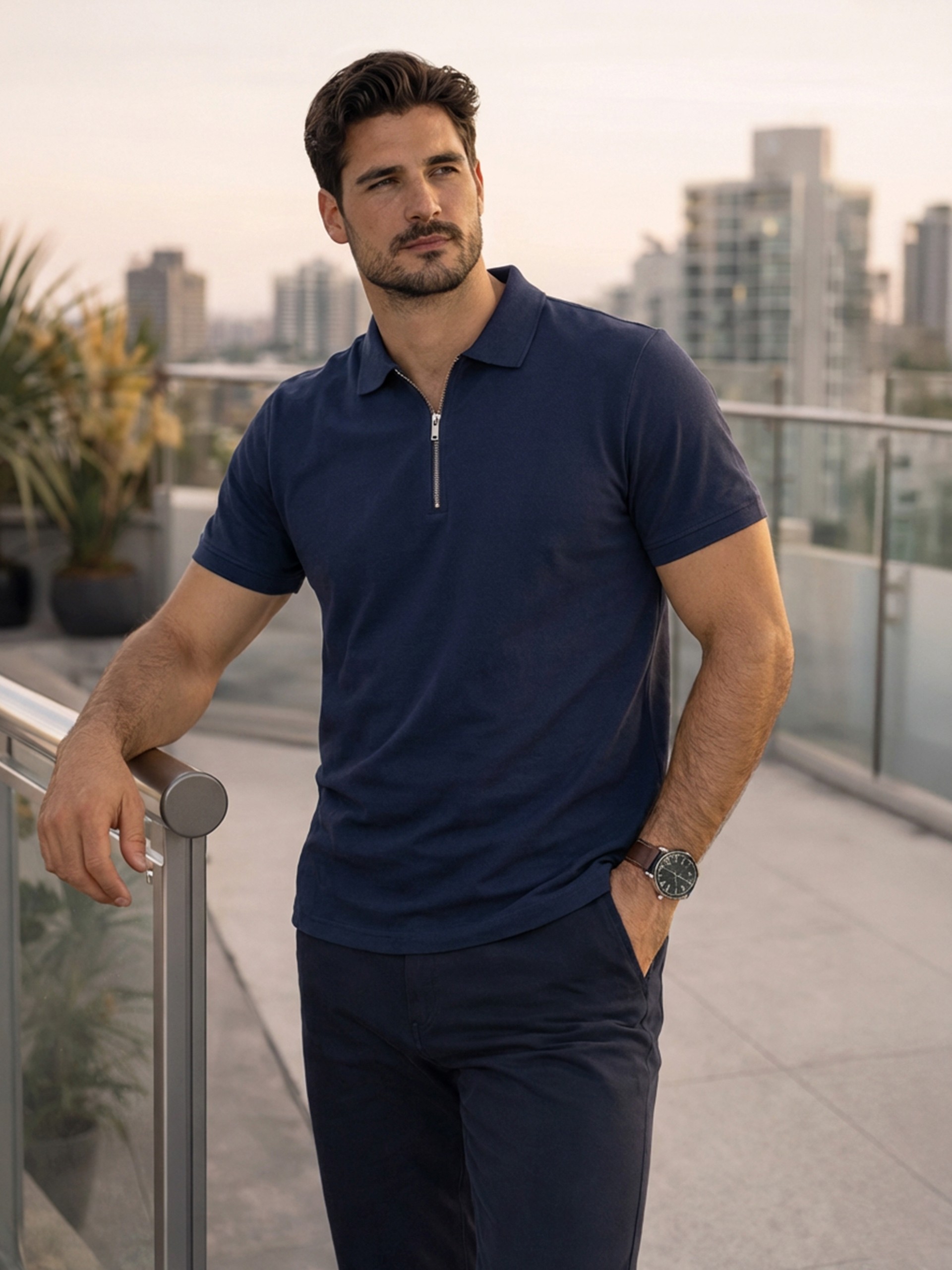Polo Shirt Man Navy Blue Westrags