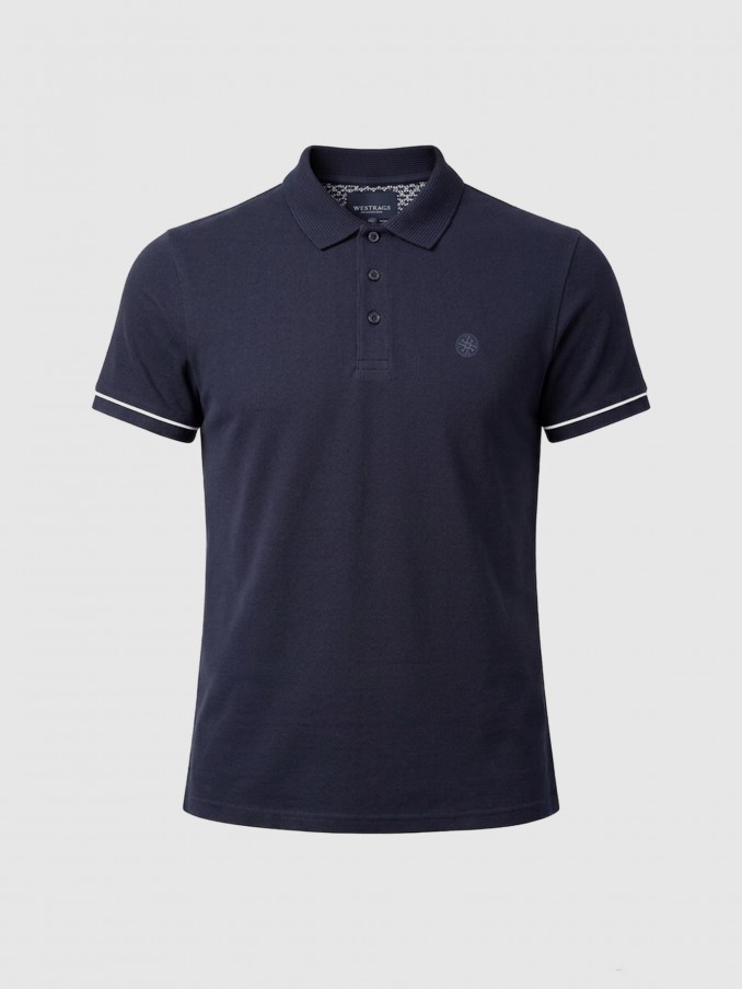 Polo Shirt Man Navy Blue Westrags