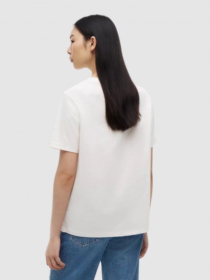 Camiseta Mujer Crema Tommy Jeans