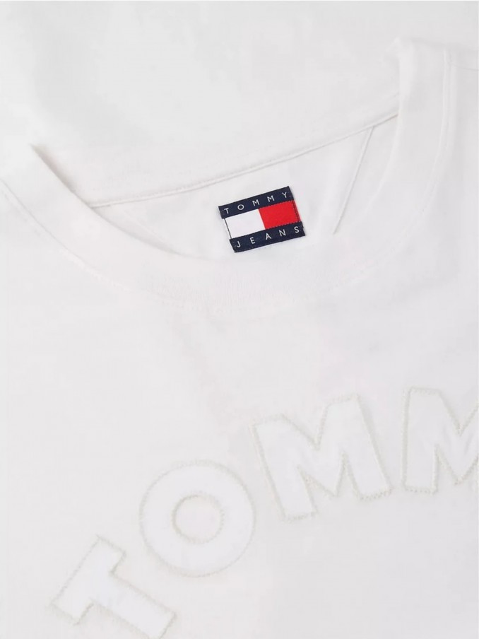 Camiseta Mujer Crema Tommy Jeans