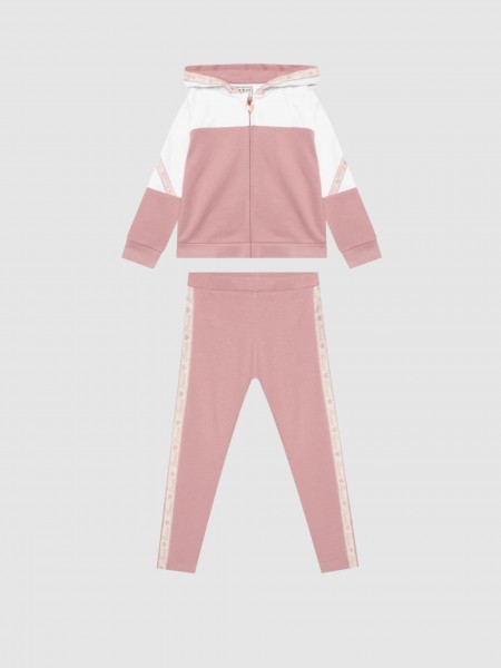 2 Pe�as  Guess Menina Set Hooded Ls Active Top W/zip
