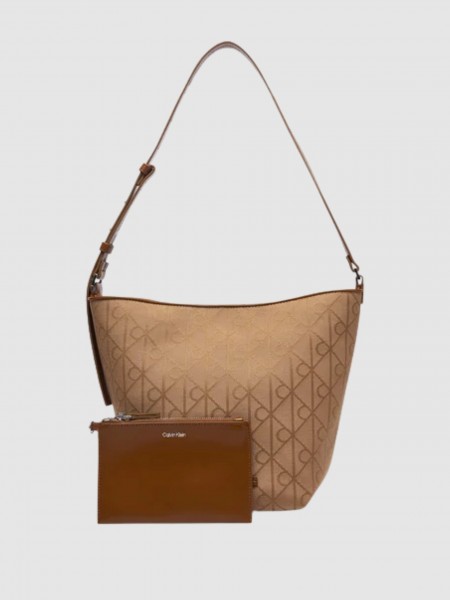 Mala Calvin Klein Mulher Emblem Aop Jacquard Bucket