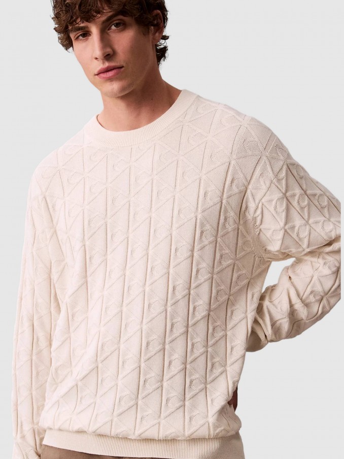 Sueter Hombre Crema Calvin Klein