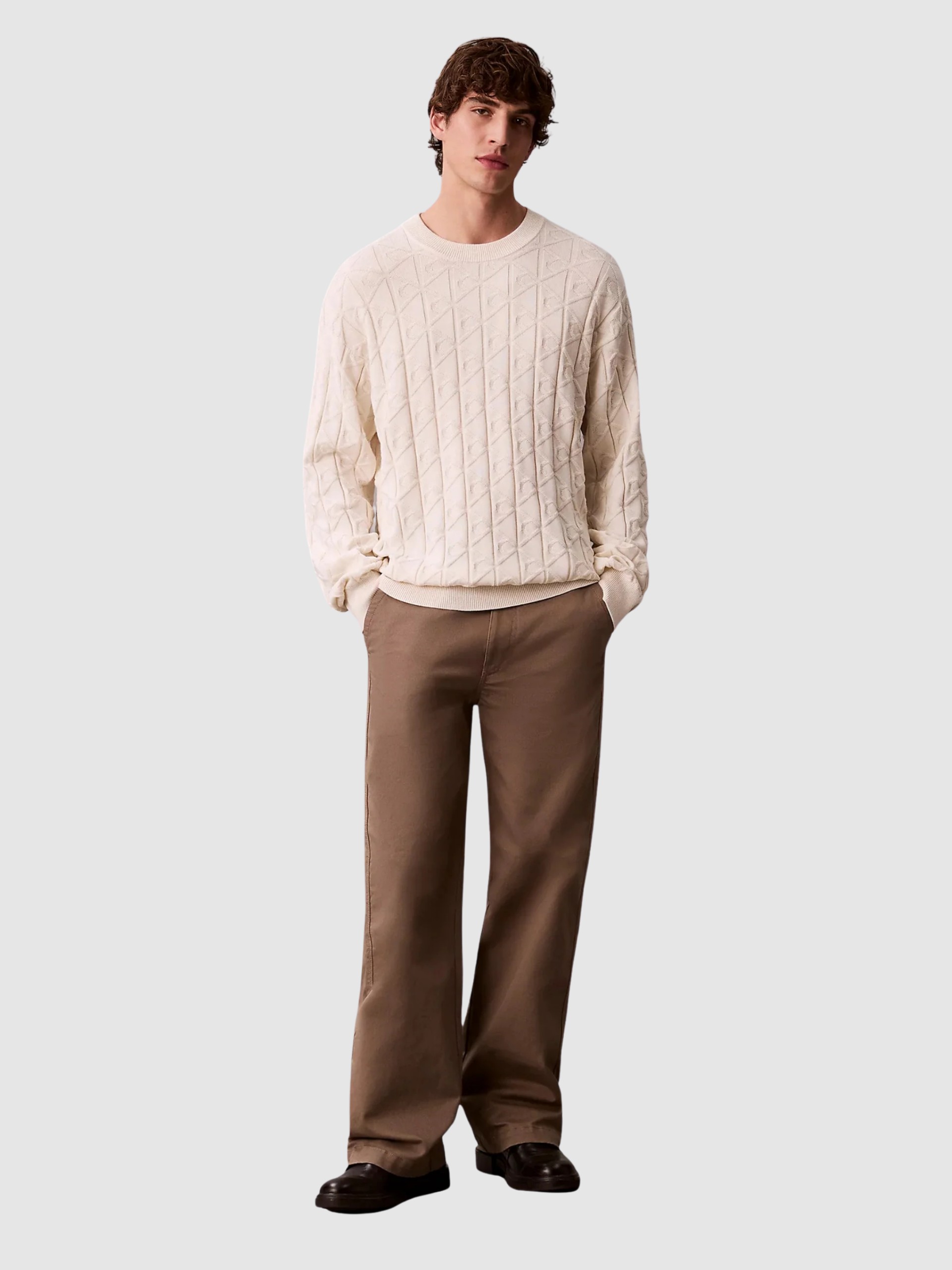 Sueter Hombre Crema Calvin Klein