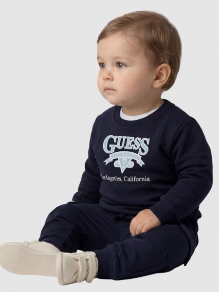 2 Pe�as Guess Menino Set: Ls Active Top + Active Pa