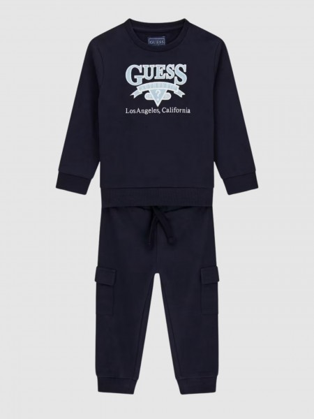 2 Pe�as Guess Menino Set: Ls Active Top + Active Pa