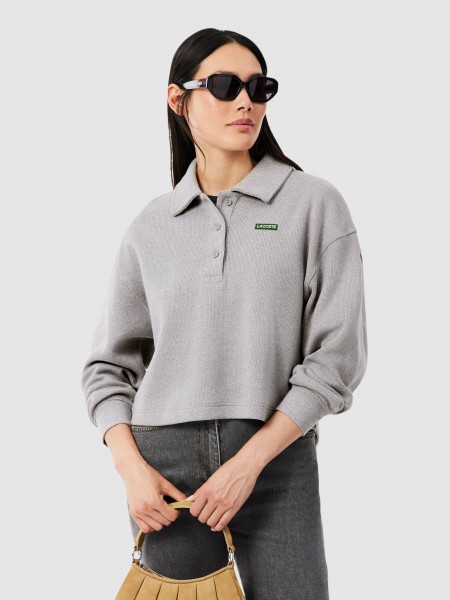 Sweatshirt Woman Light Gray Lacoste