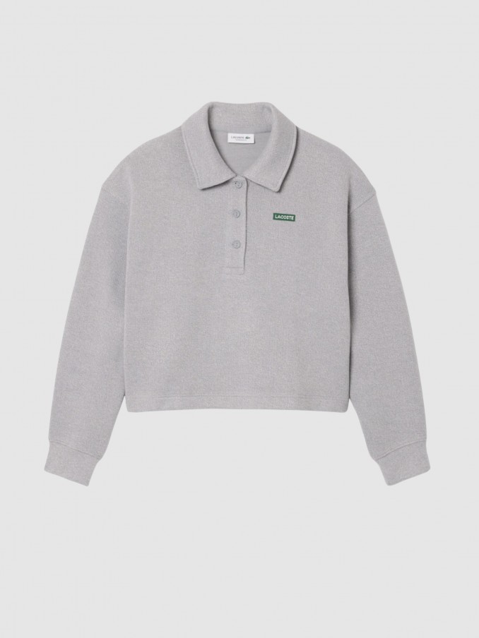 Sweatshirt Mujer Gris Claro Lacoste