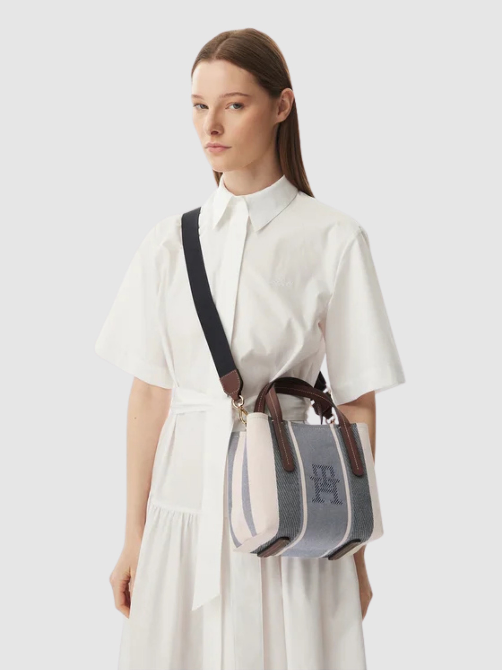 Mala Tommy Hilfiger Mulher Th City Mini Satchel Jacquard