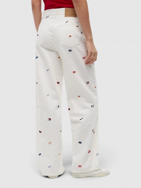 Jeans Tommy Jeans  Mulher Claire Hr Wide Cr Cbf Cj6090