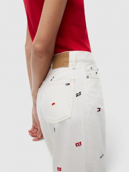 Jeans Tommy Jeans  Mulher Claire Hr Wide Cr Cbf Cj6090