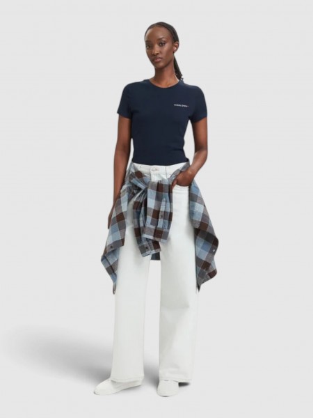 T-Shirt Tommy Jeans Mulher Tjw Slim Ess Logo 1 Ss Tee Ext