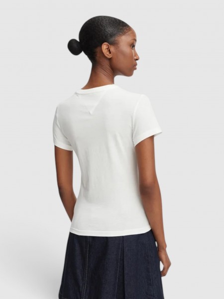 T-Shirt Tommy Jeans Mulher Tjw Slim Ess Logo 1 Ss Tee Ext