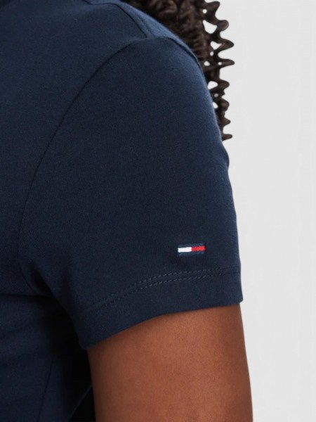 T-Shirt Tommy Jeans Mulher Tjw Slim Ess Logo 1 Ss Tee Ext