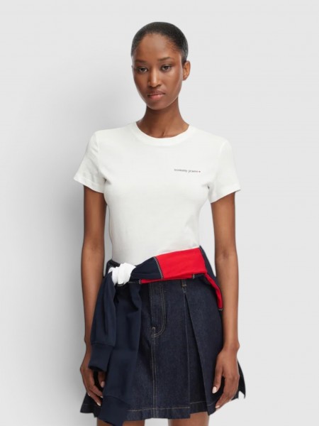 T-Shirt Tommy Jeans Mulher Tjw Slim Ess Logo 1 Ss Tee Ext