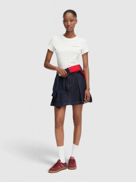 T-Shirt Tommy Jeans Mulher Tjw Slim Ess Logo 1 Ss Tee Ext