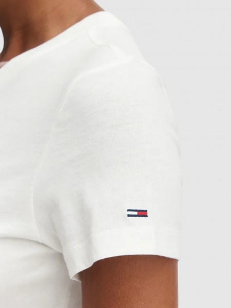 T-Shirt Tommy Jeans Mulher Tjw Slim Ess Logo 1 Ss Tee Ext