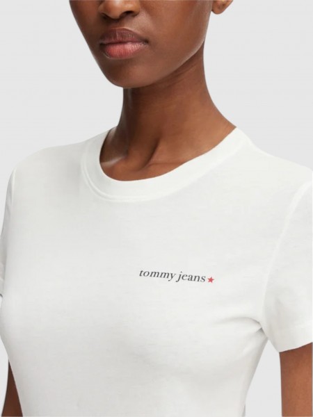 T-Shirt Tommy Jeans Mulher Tjw Slim Ess Logo 1 Ss Tee Ext