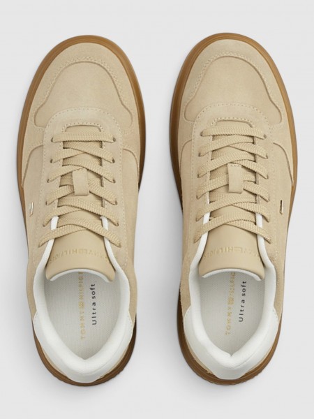Sapatilha Tommy Hilfiger Mulher Th Icon Court Light Suede