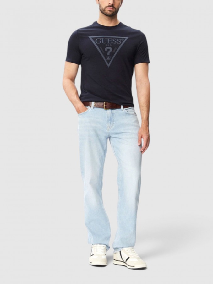 T-Shirt Man Navy Blue Guess