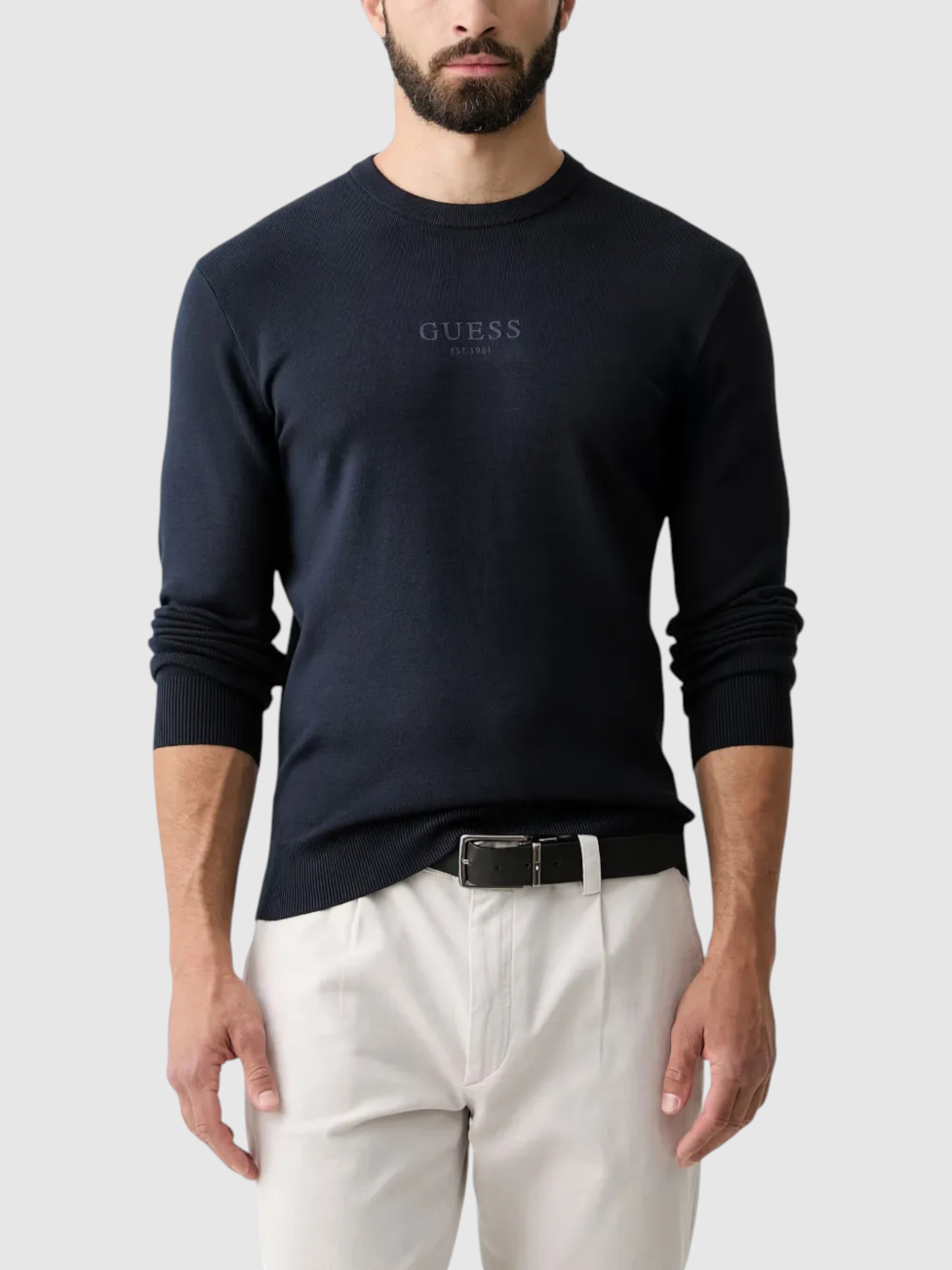 Sweatshirt Man Navy Blue Guess