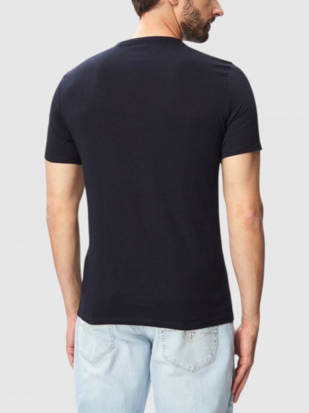 Camiseta Hombre Azul Marino Guess Camiseta Hombre Azul Marino Guess