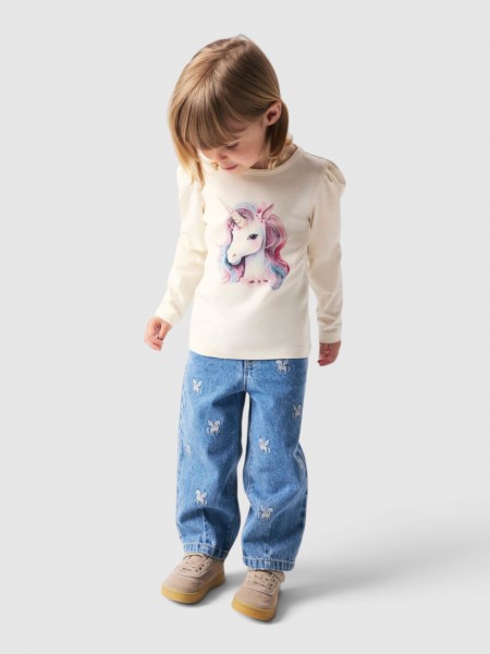 Jeans Name It Menina Nmfbella Barrel Glitter Jeans 4577-Im L