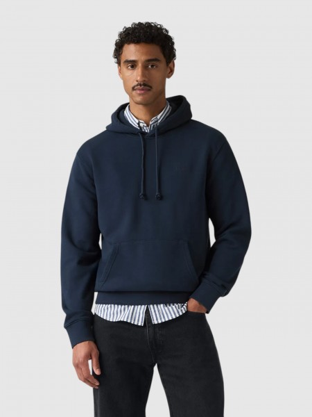 Sweatshirt Man Navy Blue Levis Sweatshirt Man Navy Blue Levis