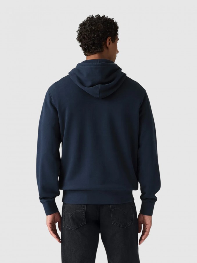 Sweatshirt Man Navy Blue Levis