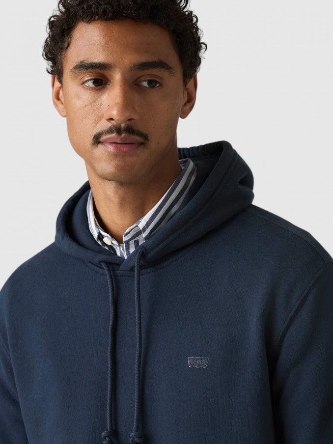 Sweatshirt Man Navy Blue Levis