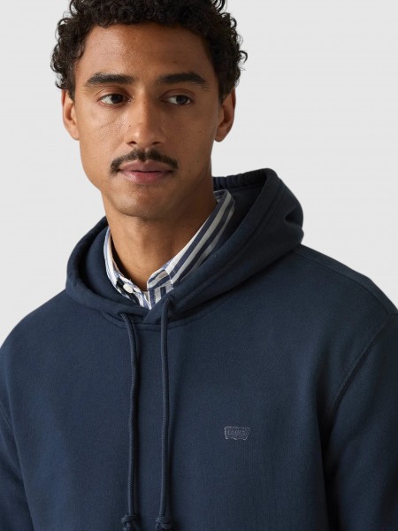 Sweatshirt Man Navy Blue Levis Sweatshirt Man Navy Blue Levis