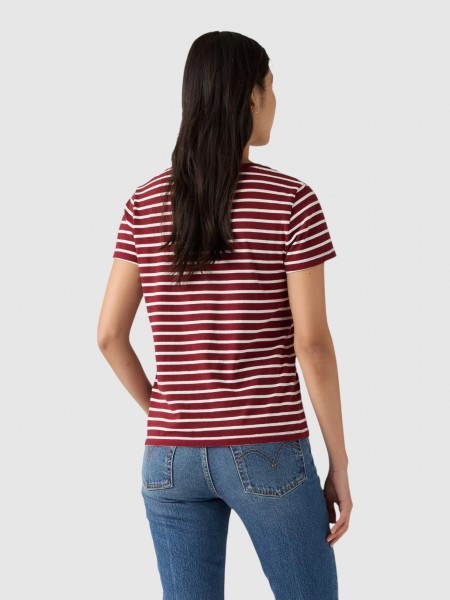 T-Shirt Levis Mulher Perfect Vneck Reds T-Shirt Levis Mulher Perfect Vneck Reds