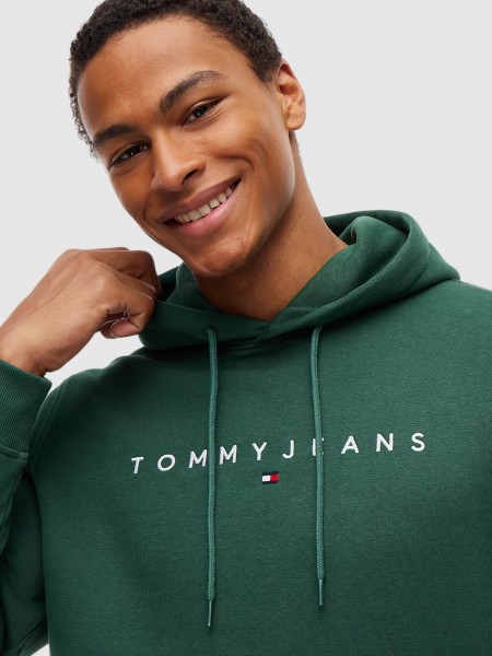 Sweatshirt Tommy Jeans Homem Tjm Reg Linear Logo Hoodie Ext