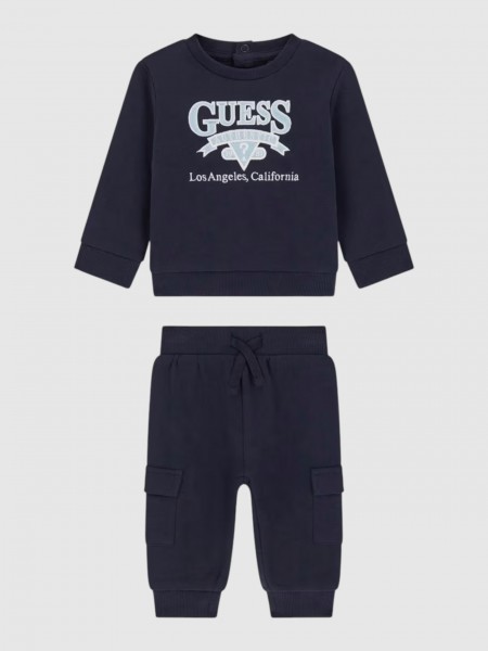 2 Pe�as Guess Menino Set: Ls Active Top + Active Pa