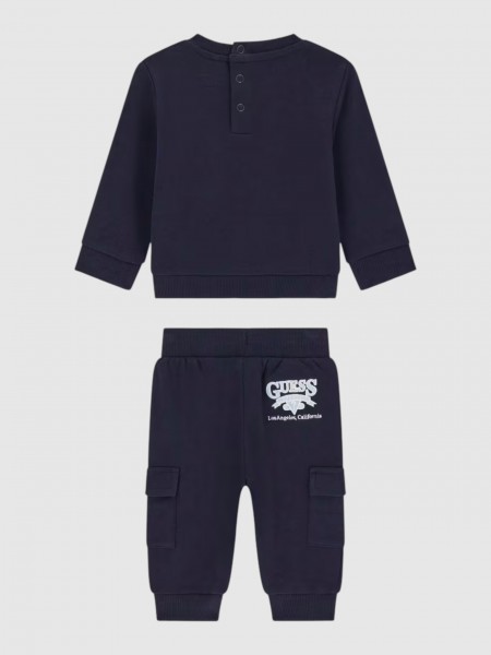 2 Pe�as Guess Menino Set: Ls Active Top + Active Pa
