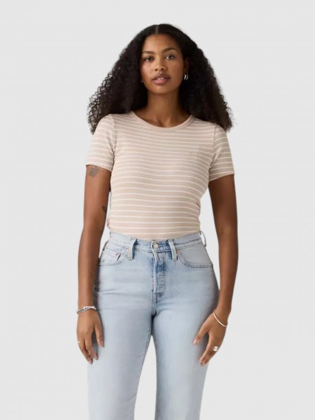 T-Shirt Levis  Mulher Hayes Tee Neutrals