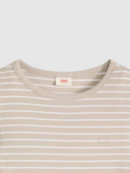T-Shirt Levis  Mulher Hayes Tee Neutrals